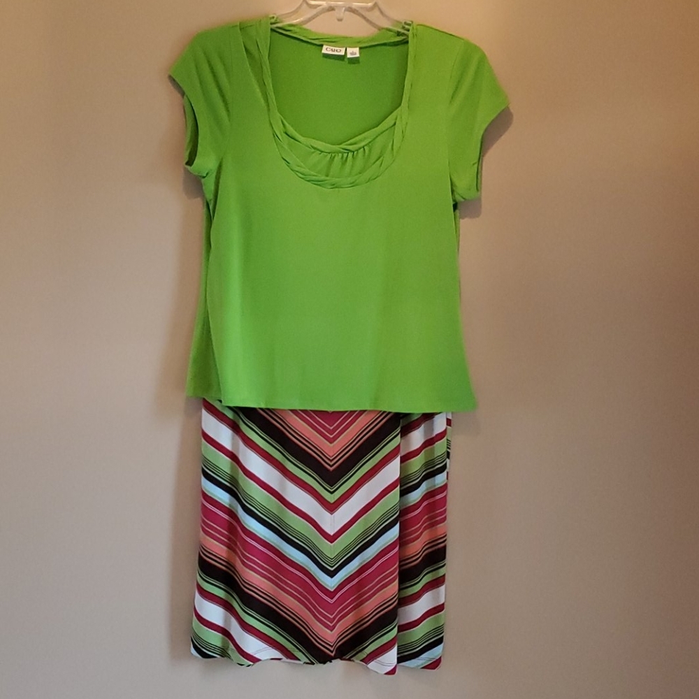 LIME GREEN SUMMER SKIRT SET